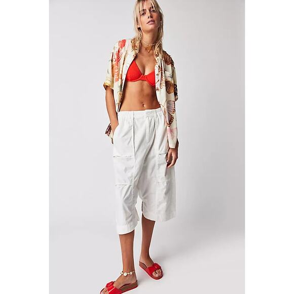 New FREE PEOPLE Marbella Crop Harem Pants $128 SMALL White...